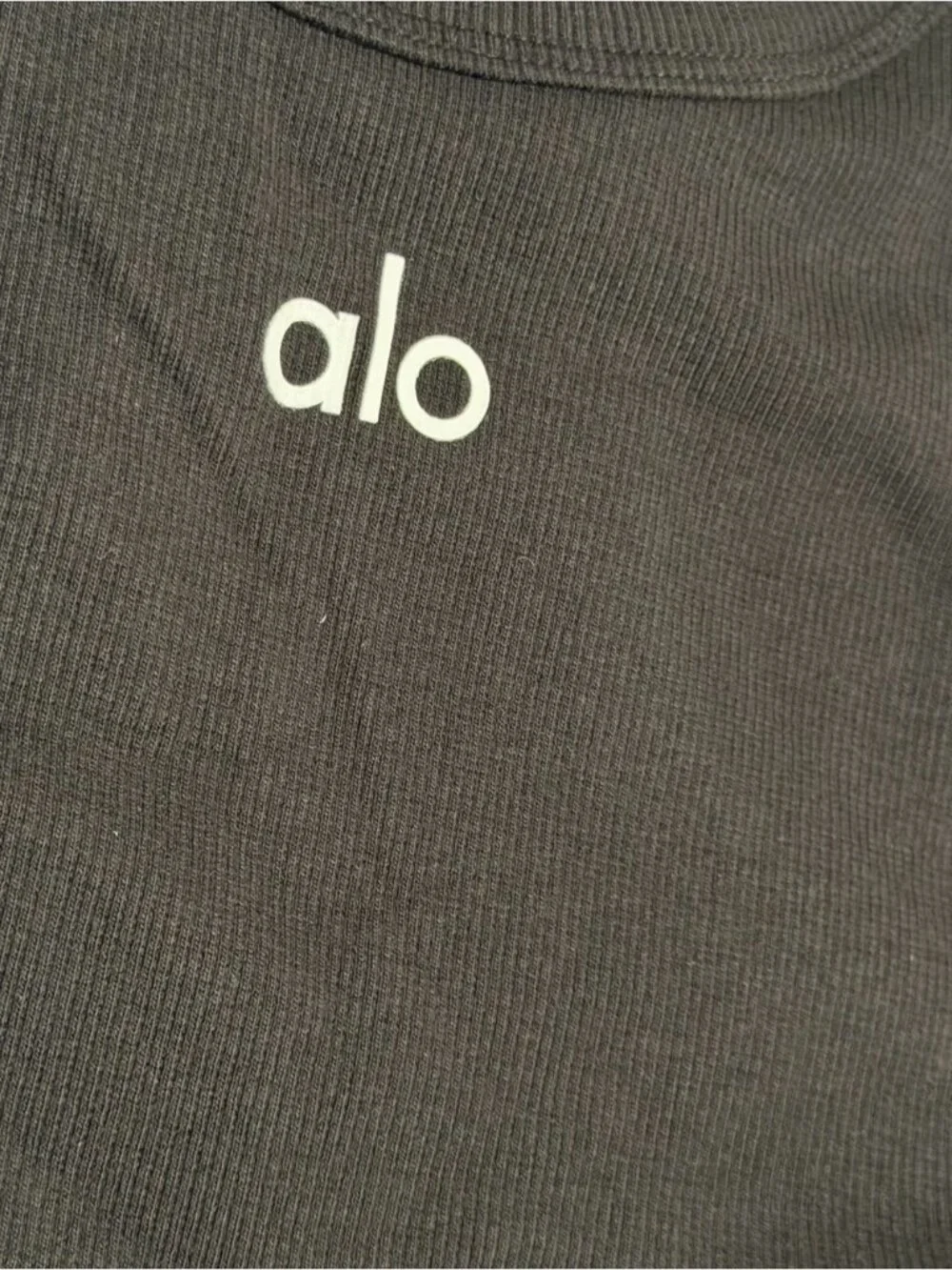 ALO Yoga Black Ribbed Crop Tank